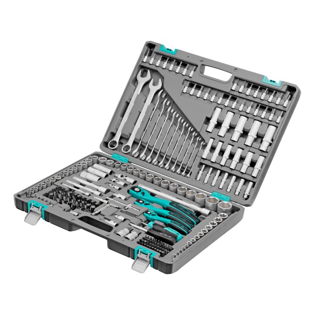 Набор инструментов 1/4", 3/8", 1/2", Cr-V 216 предметов Stels