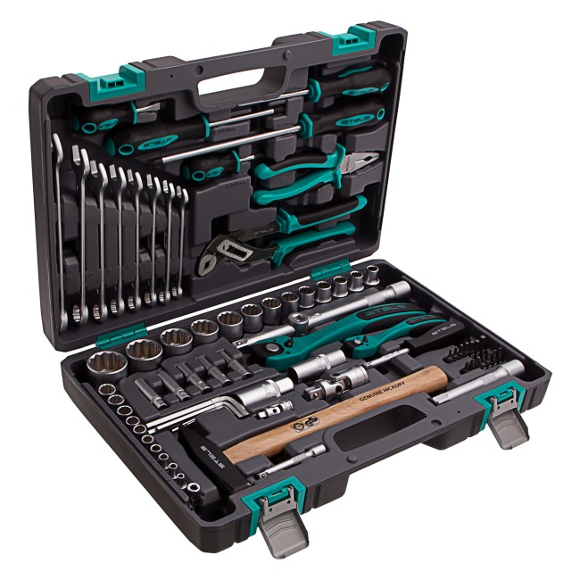 Набор инструментов, 1/2", 1/4", CrV 76 предметов Stels