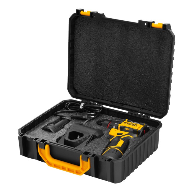 Дрель-шуруповерт аккумуляторная CDH-BL-12, Li-Ion, 12 В Denzel