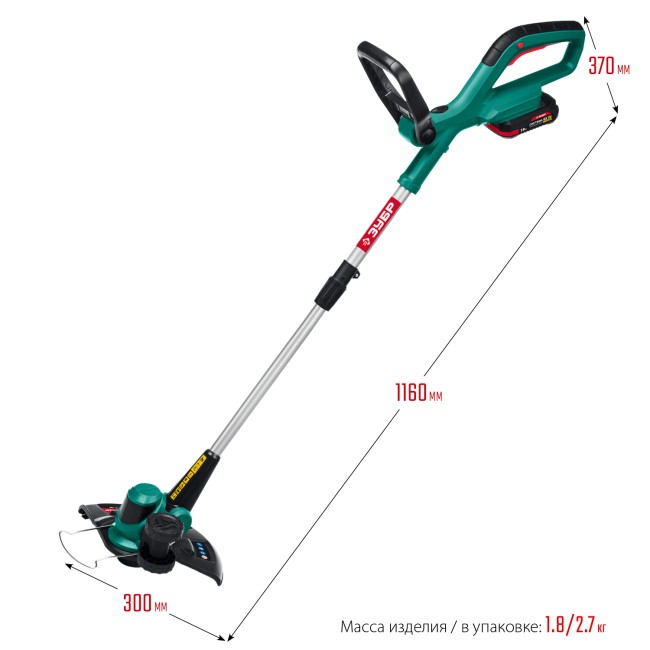 Аккумуляторный триммер ТА-185-21 ЗУБР 1 АКБ