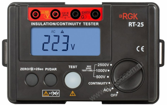 Цифровой мегаомметр RGK RT-25 с поверкой