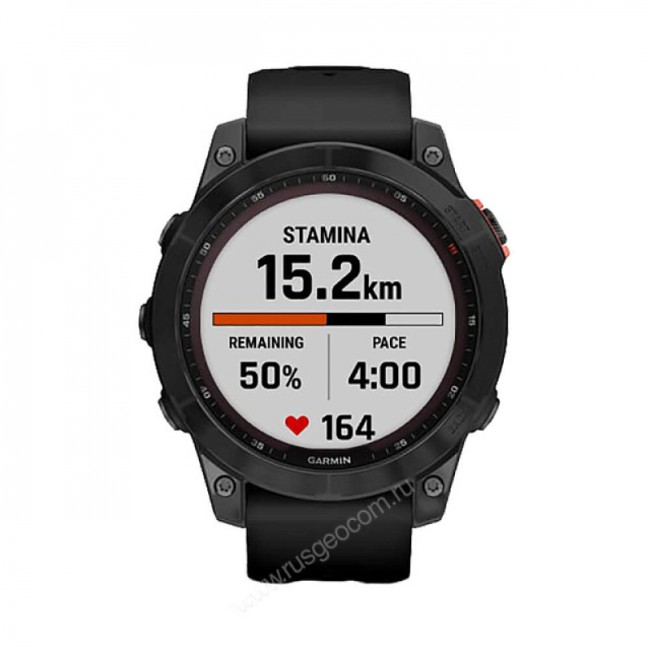 Часы Garmin Fenix 7 Solar серый с черным ремешком Часы Garmin Fenix 7 Solar серый с черным ремешком