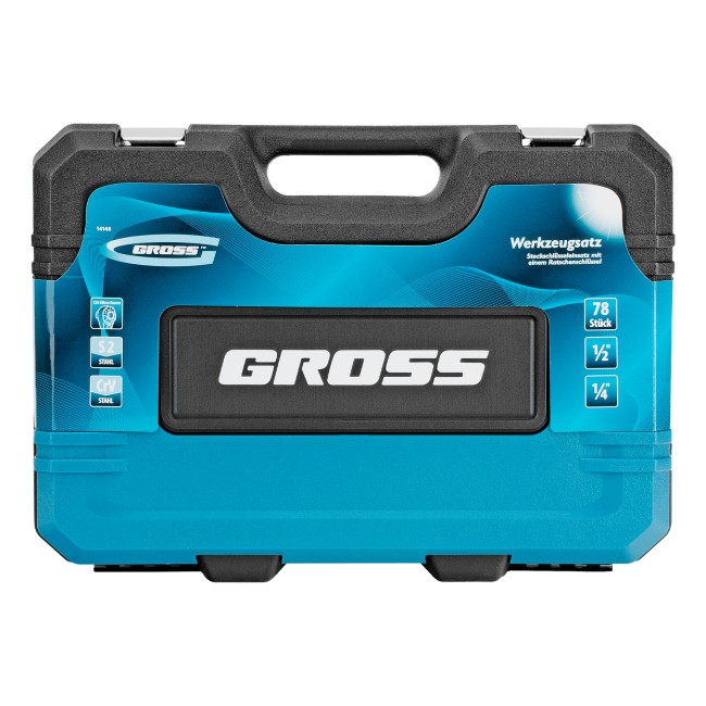 Набор инструментов 1/4", 1/2", CrV 78 предметов Gross Набор инструментов 1/4", 1/2", CrV 78 предметов Gross