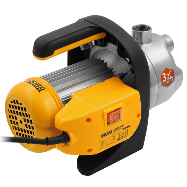 Садовый поверхностный насос GP1200Х, 1200 Вт, 3700 л/ч, подъем 46 м, нержавейка Denzel Садовый поверхностный насос GP1200Х, 1200 Вт, 3700 л/ч, подъем 46 м, нержавейка Denzel