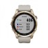 Часы Garmin Fenix 7S Sapphire Solar титановый кремово-золотой с светло-песочным силиконовым ремешком