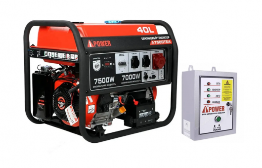 Бензиновый генератор A-iPower A7500TEA + блок автозапуска A-iPower 400 В, 25 А