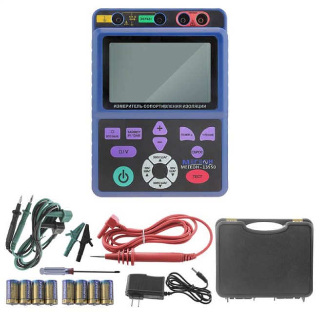 Измеритель сопротивления изоляции (мегаомметр) МЕГЕОН 13950 с поверкой