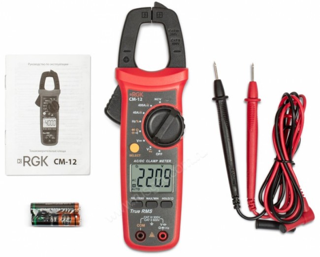 Токовые клещи RGK CM-12 с поверкой Токовые клещи RGK CM-12 с поверкой