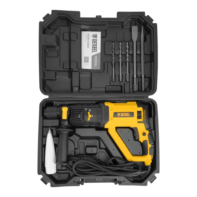 Перфоратор электрический RHB-1050-30, SDS-plus, 1050 Вт, 3,4 Дж, 4 реж. Denzel