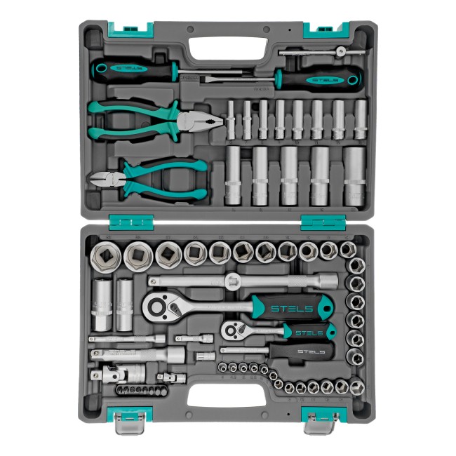 Набор инструментов 1/2", 1/4" CrV 69 предметов Stels