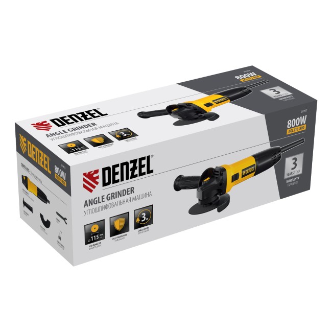 Углошлифовальная машина AGL115-800, 800 Вт, 115 мм, 11000 об/мин Denzel