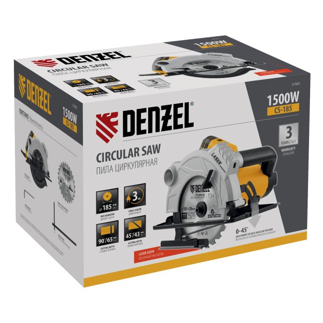 Пила циркулярная CS-185 Denzel Пила циркулярная CS-185 Denzel