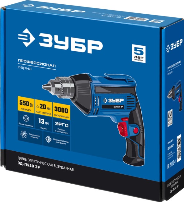 Дрель безударная ЗД-П550 ЭР ЗУБР