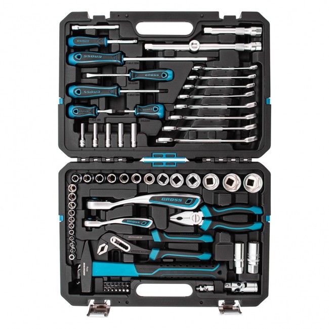 Набор инструментов 1/4", 1/2" CrV 76 предметов Gross Набор инструментов 1/4", 1/2" CrV 76 предметов Gross