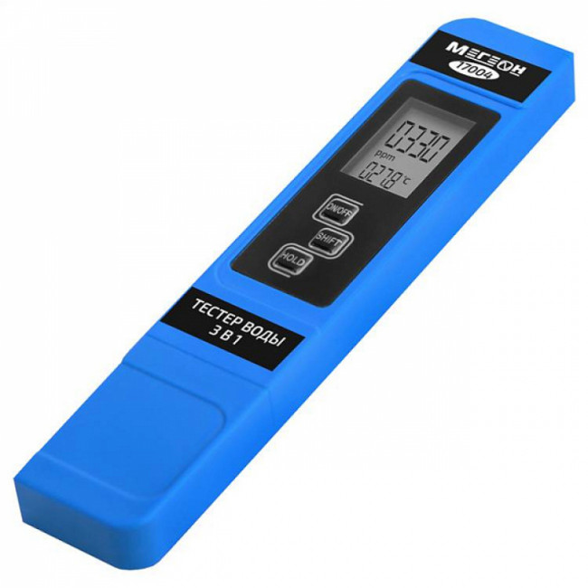 Тестер воды 3 в 1 (солемер/кондуктометр/термометр) МЕГЕОН 17004