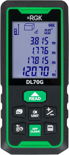 Лазерный дальномер RGK DL70G - зеленый луч