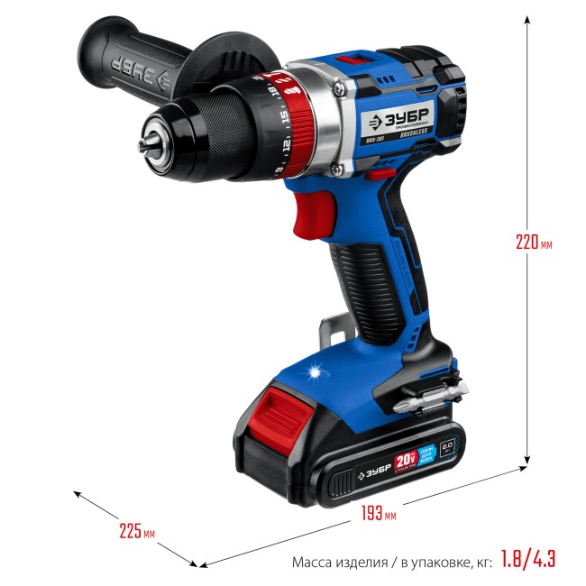 Ударная дрель-шуруповерт DBS-201-22 ЗУБР 2 АКБ Ударная дрель-шуруповерт DBS-201-22 ЗУБР 2 АКБ