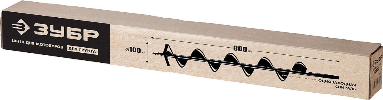 Шнек для мотобуров ЗУБР d 100 мм, грунт