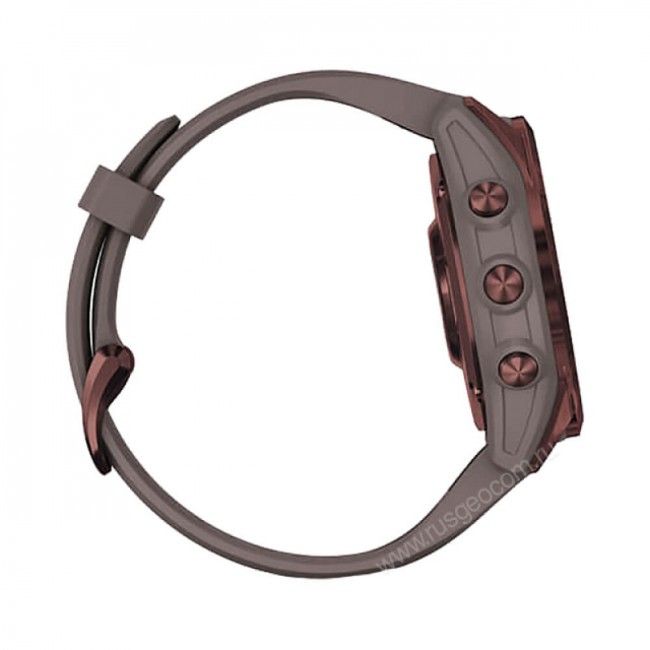 Часы Garmin Fenix 7S Sapphire Solar титановый темно-бронзовый с сланцево-серым силиконовым ремешком Часы Garmin Fenix 7S Sapphire Solar титановый темно-бронзовый с сланцево-серым силиконовым ремешком