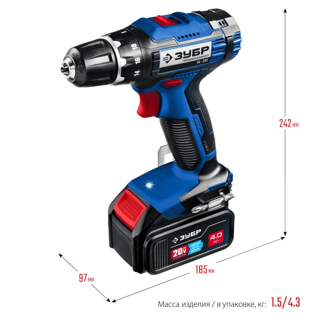 Дрель-шуруповерт DL-201-42 ЗУБР 2 АКБ Дрель-шуруповерт DL-201-42 ЗУБР 2 АКБ