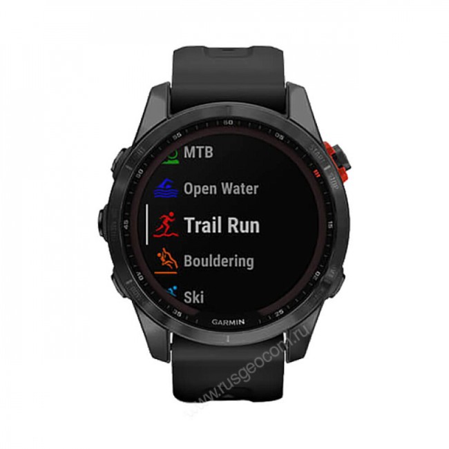 Часы Garmin Fenix 7S Solar серый с черным силиконовым ремешком Часы Garmin Fenix 7S Solar серый с черным силиконовым ремешком