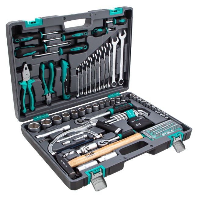 Набор инструментов 1/2", 1/4", CrV 98 предметов Stels